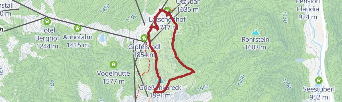 Route map: Bergerlebnis Grießenkareck